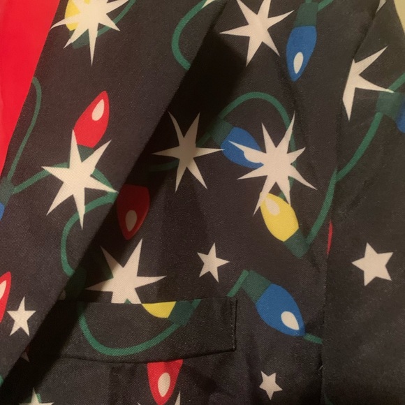 Christmas Blazer Sport Coat Jacket Lightbulbs Christmas Party Size L - Picture 4 of 6